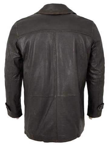 JILANI Ledermantel Lammnappa - antik in Schwarz-Beige
