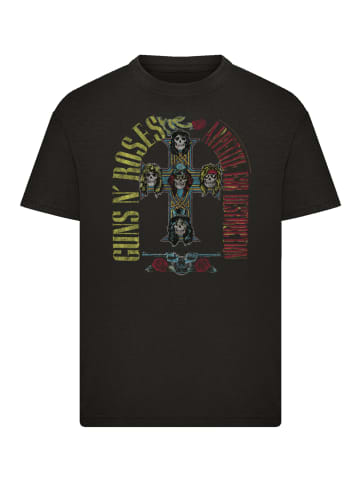 F4NT4STIC T-Shirt Guns N' Roses Skull Rock Band Merch in schwarz