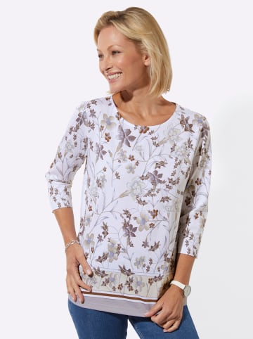 WITT WEIDEN Rundhals-Shirt in sesam-steingrau-bedruckt