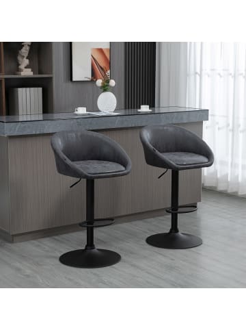 HOMCOM Barhocker-57L x 50B x 84-104H cm-Dunkelgrau