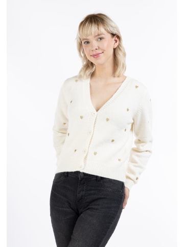 myMo Damen Strickjacke in Wollweiss