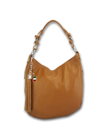 Florence Leder Schultertasche, Shopper Florence Tasche tan, braun ca. 30cm