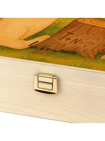 Mr. & Mrs. Panda Tee Box Igel Federschmuck Design mit Spruch in Weiß