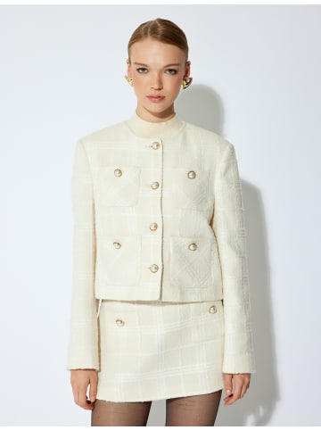 KOTON Blazer in Ekru Karomuster
