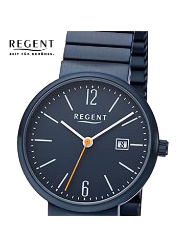 Regent Analog-Armbanduhr Regent Metallarmband dunkelblau klein (ca. 29mm)
