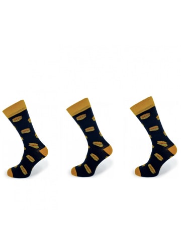 COFI 1453 Herrensocken in Schwarz Hamburgermuster Baumwollmischung in Schwarz