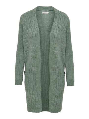 ONLY Lange Stretch Strickjacke Cardigan Mantel mit Taschen ONLJADE in Grün