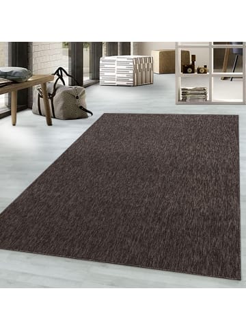 KADIMA DESIGN Teppich Kurzflor Unifarben Polypropylen saugroboter Wohnzimmer in Braun