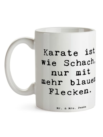 Mr. & Mrs. Panda Pott Spruch Karate Schach mit Spruch in Weiß