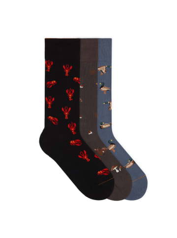 von Jungfeld Motivsocken Seasonal Icon Bundle in Lobster/Forest/Duck
