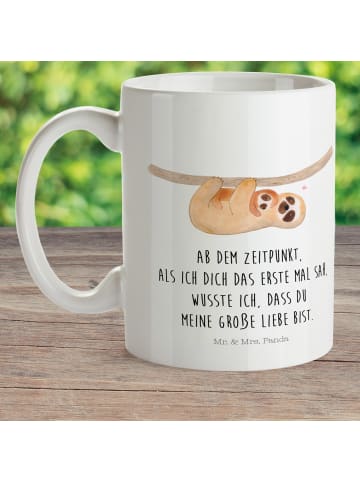Mr. & Mrs. Panda Kunststoffbecher Faultier Kind mit Spruch in Weiß
