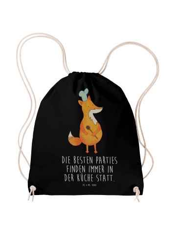Mr. & Mrs. Panda Sportbeutel Fuchs Koch mit Spruch in Schwarz