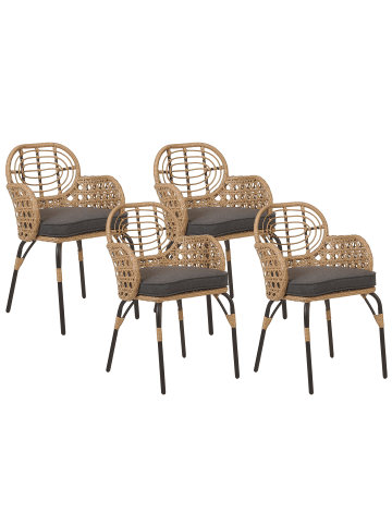 Beliani 4er-Set Gartenstuhl PRATELLO in /Beige/Grau