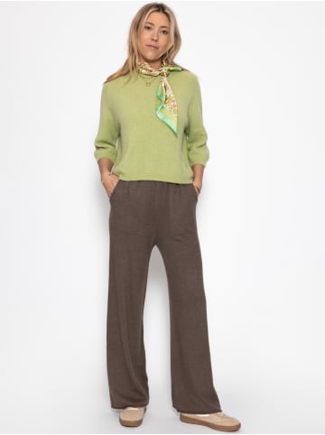 SASSYCLASSY Strickhose mit Kaschmir in Taupe
