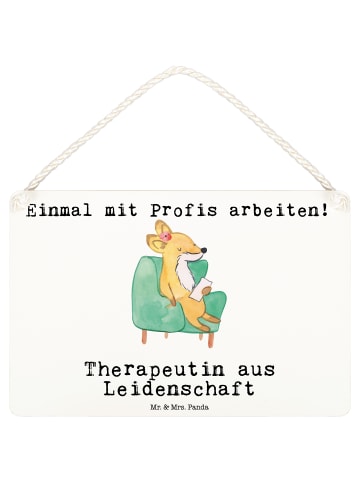 Mr. & Mrs. Panda Schild Therapeutin Leidenschaft mit Spruch in Weiß