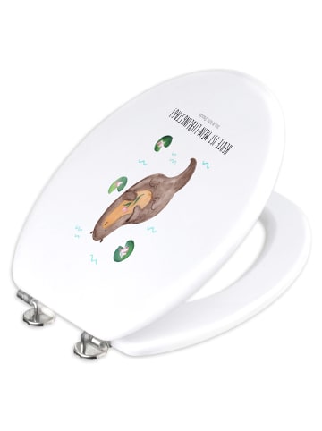 Mr. & Mrs. Panda Motiv WC Sitz Otter Seerose mit Spruch in Weiß