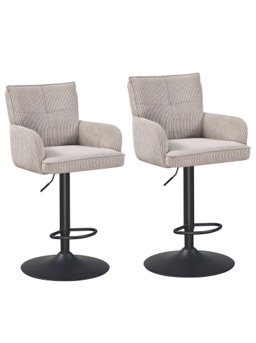 home24 home24 Barstuhl aus Textil im modernen Stil (2er-Set) in Beige