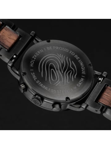 Holzkern Herrenuhr Quarz Chronograph Askja Marmor/Walnuss II Anthrazit