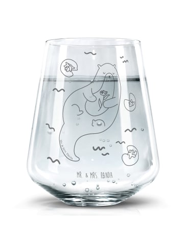 Mr. & Mrs. Panda Trinkglas Otter Seerose ohne Spruch in Transparent