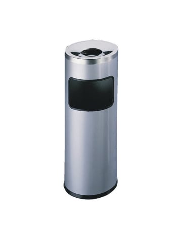 Durable Papierkorb Safe mit Ascher rund 17+2l metallic silber
