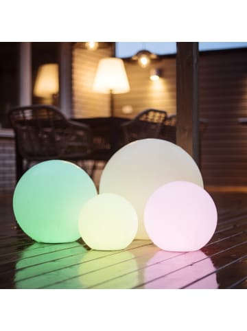STAR Trading LED Gartenkugel RGB aufladbar D: 30cm in weiß