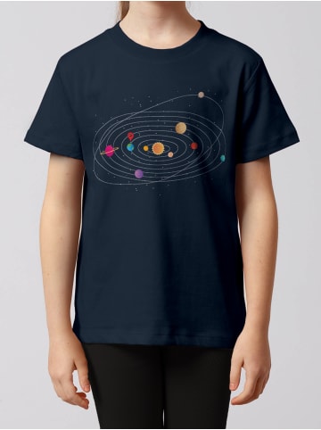 wat? Apparel T-Shirt Sonnensystem in Dunkelblau