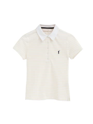 Polo Club Poloshirt RIGBY GO POLO SS STRIPES W VO in Weiß-Pastellgelb