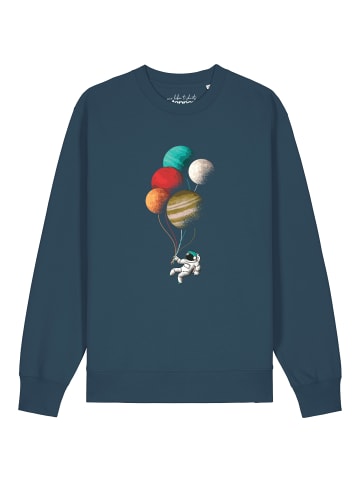 wat? Apparel Sweatshirt Balloon Spaceman in Petrol
