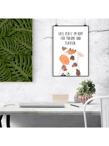 Mr. & Mrs. Panda Print Kuh Motiv mit Spruch in Weiß