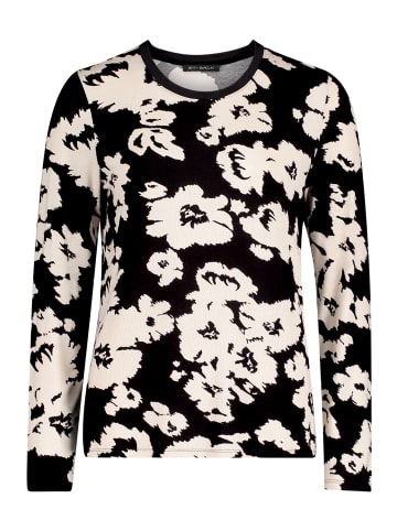 Betty Barclay Basic Shirt mit Rippbündchen in Schwarz/Weiß