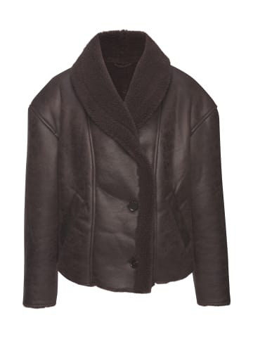 LASCANA Lederimitatjacke in dunkelbraun