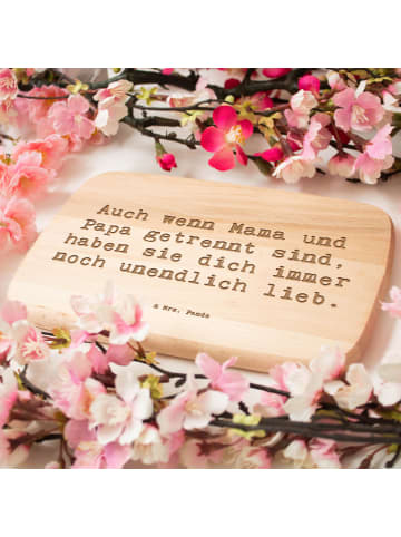 Mr. & Mrs. Panda Massivholz Schneidebrett Spruch Trennung von de... in Transparent