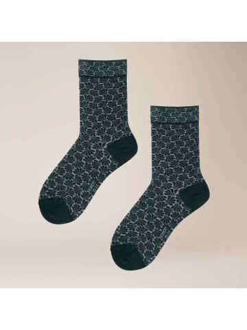 Kunert Socken Ornamental Citynight hautfreundlich in Night-Green