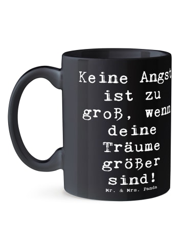 Mr. & Mrs. Panda Tasse Angst überwinden mit Spruch in Schwarz