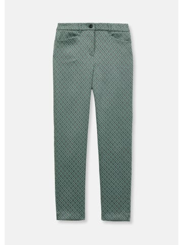 MADELEINE Schlanke Hose in edlem Minimal-Jacquard in hellmintgrün / multicolor