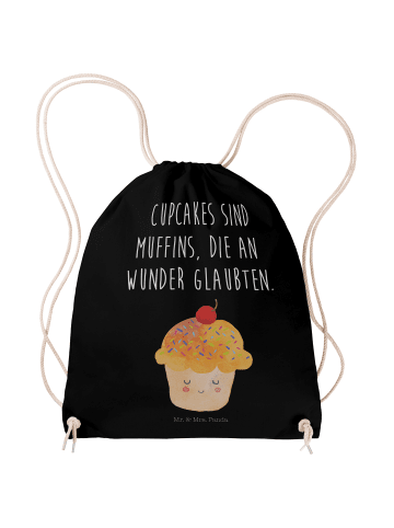 Mr. & Mrs. Panda Stofftasche Cupcake mit Spruch in Schwarz