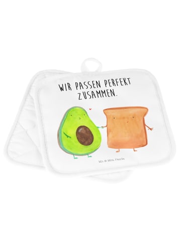 Mr. & Mrs. Panda 2er Set Topflappen  Avocado Toast mit Spruch in Weiß