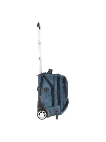 Dermata 2 Rollen Businesstrolley 41 cm Laptopfach in blau
