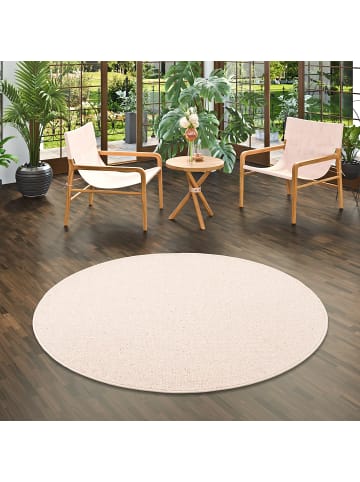 Snapstyle Natur-Teppich Wolle Berber Rund in beige