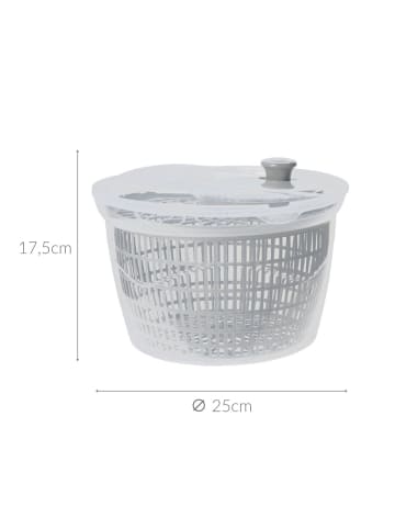 Excellent Houseware Salatschleuder in Weiß, (B) 25 x (H) 17,5 x (L) 25 cm