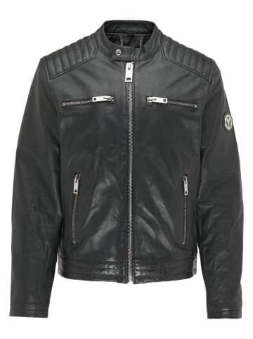 Carlo Colucci Lederjacke Centofanti in Dunkelgrau