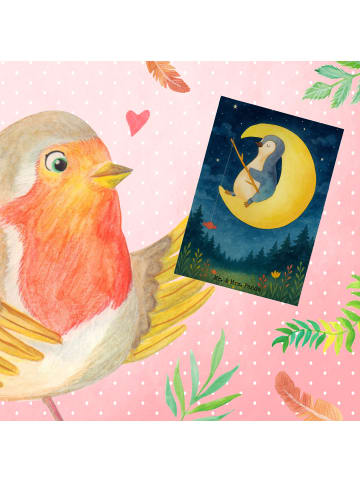 Mr. & Mrs. Panda babykarte Pinguin Mond Design ohne Spruch in Weiß