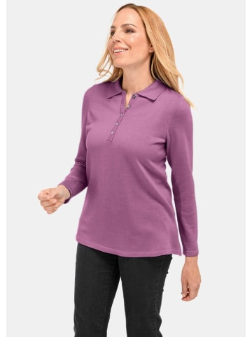 GOLDNER Pullover Unkomplizierter Pullover mit Polokragen in hortensie