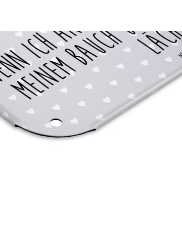Mr. & Mrs. Panda Blechschild Pinguine Kuss mit Spruch in Grau Pastell
