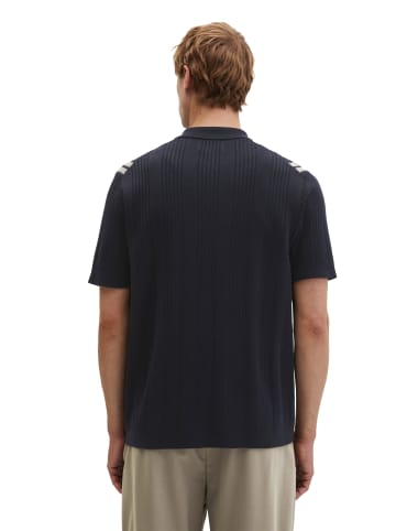 Marc O'Polo Kurzarm-Feinstrickshirt Travel Collection in Deep Night Blue