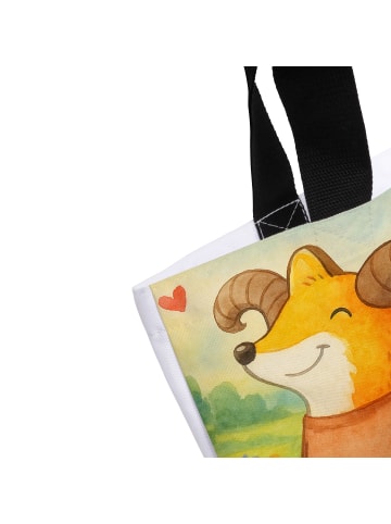 Mr. & Mrs. Panda Shopper Tasche Widder Astologie Design mit Spruch in Weiß