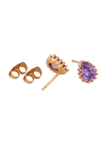 faina Women Stud Earrings in Rose Gold Violet
