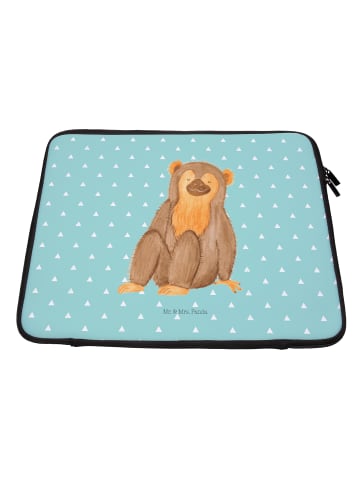 Mr. & Mrs. Panda Laptop Tasche Affe ohne Spruch in Türkis Pastell