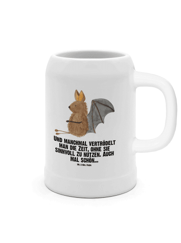 Mr. & Mrs. Panda Humpen Fledermaus Sitzen mit Spruch in Weiß