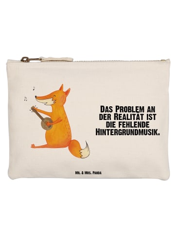 Mr. & Mrs. Panda Schminktasche Fuchs Gitarre mit Spruch in Weiß